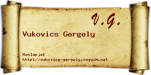 Vukovics Gergely névjegykártya